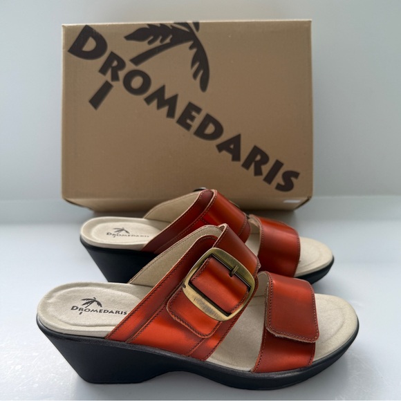 DROMEDARIS - Jesse Leather Wedge Sandals - Picture 5 of 8